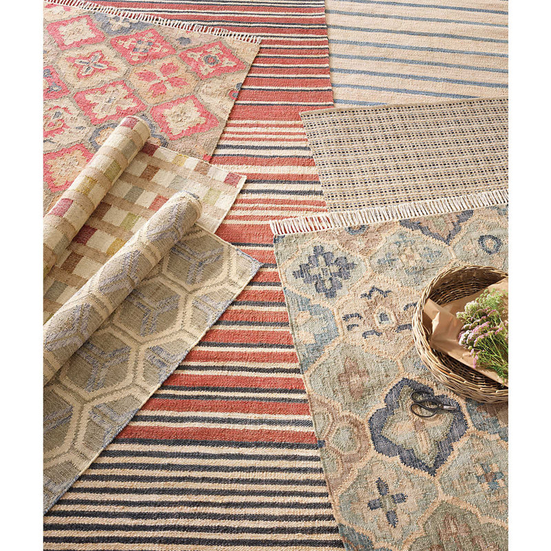 Dash and Albert Rugs Pali Flatweave Floral Area Rug in Blue/Yellow/Red